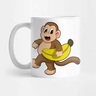 Monkey at Running with Banana Mug